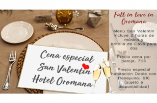 El mejor San Valentn en el Hotel Oromana con un men especial para esta celebracin